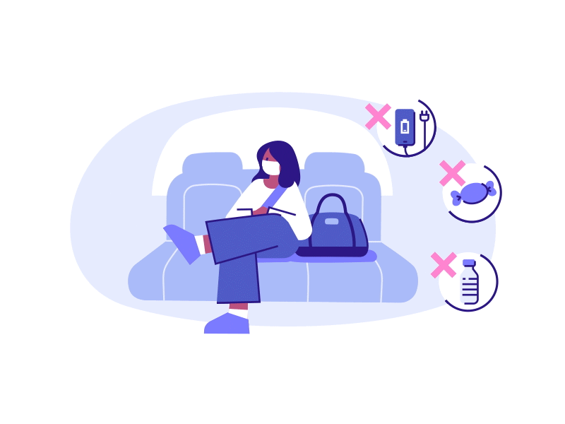 Woman in car safety animation