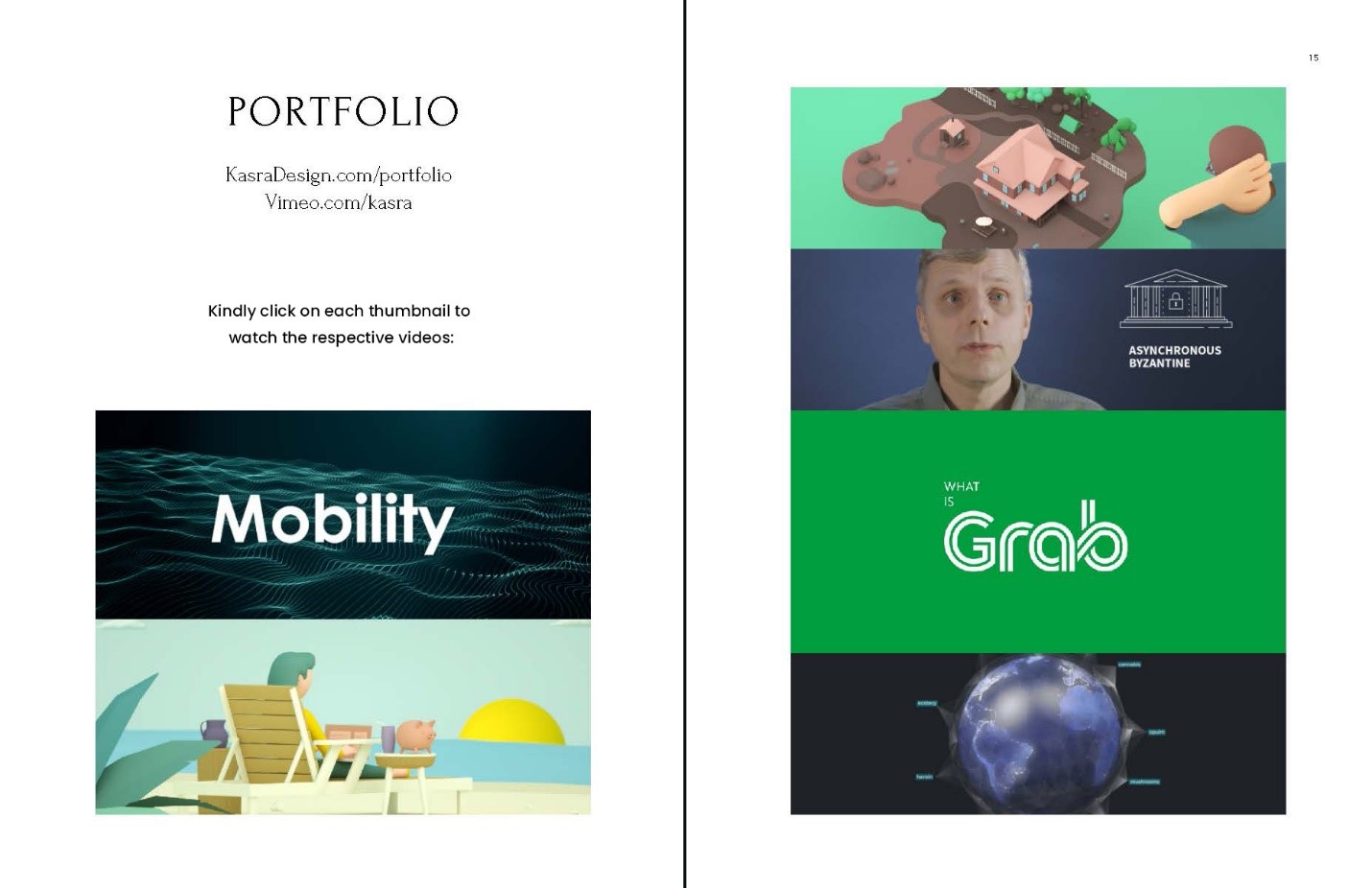 Portfolio inclusion in video proposal