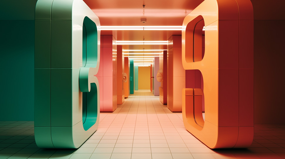 3D typography scene