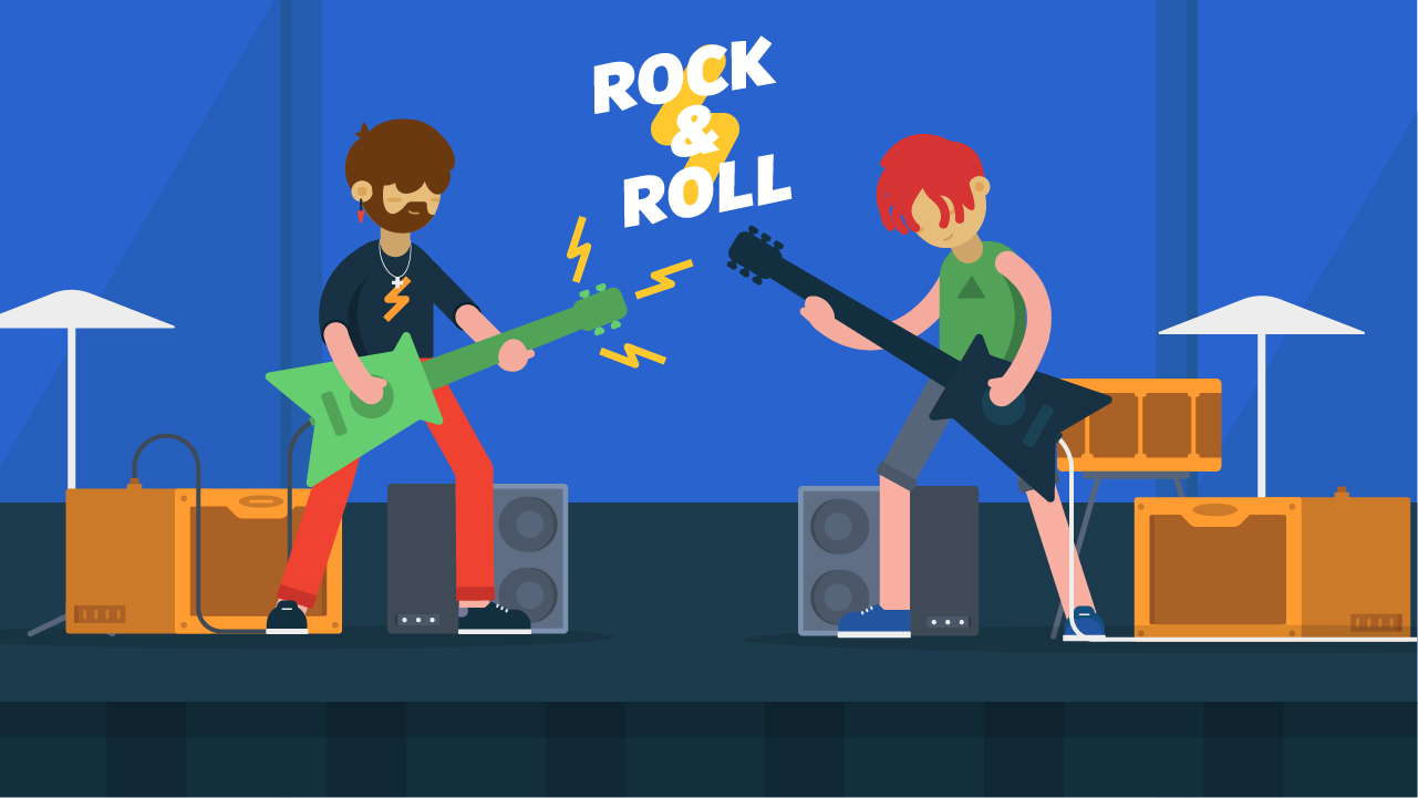 Playing band illustration