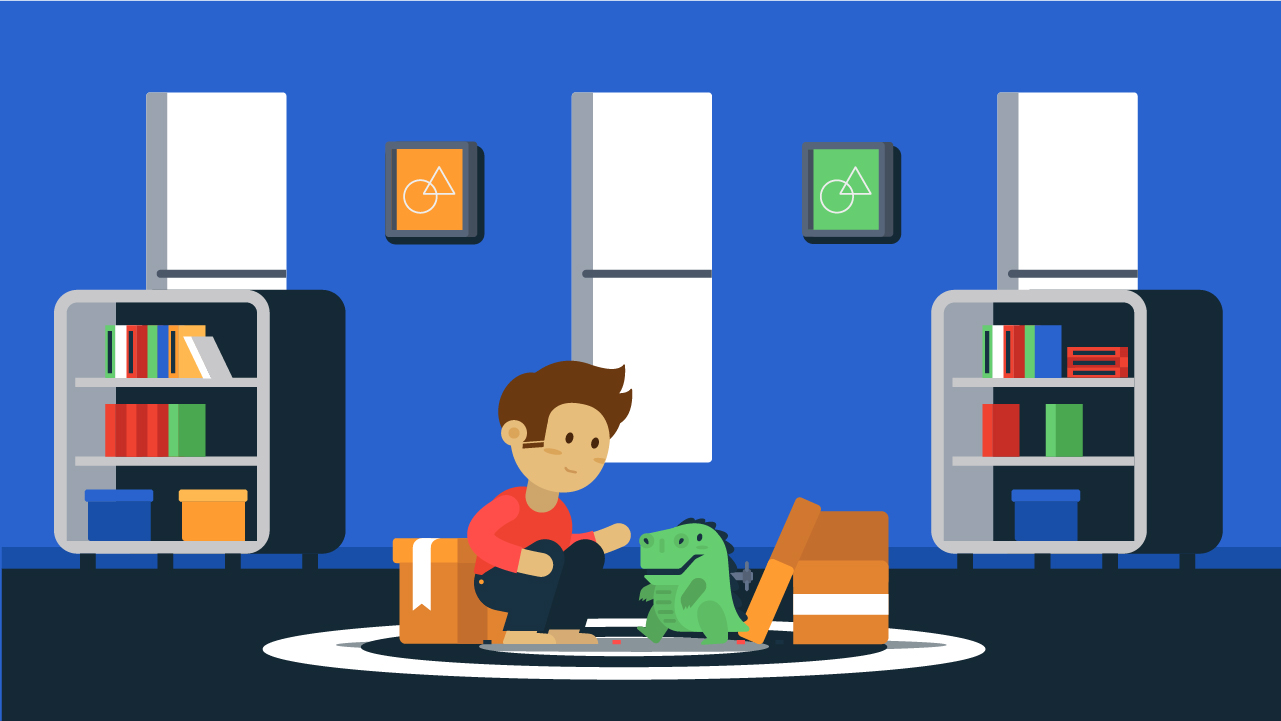 Kid playing in room vector