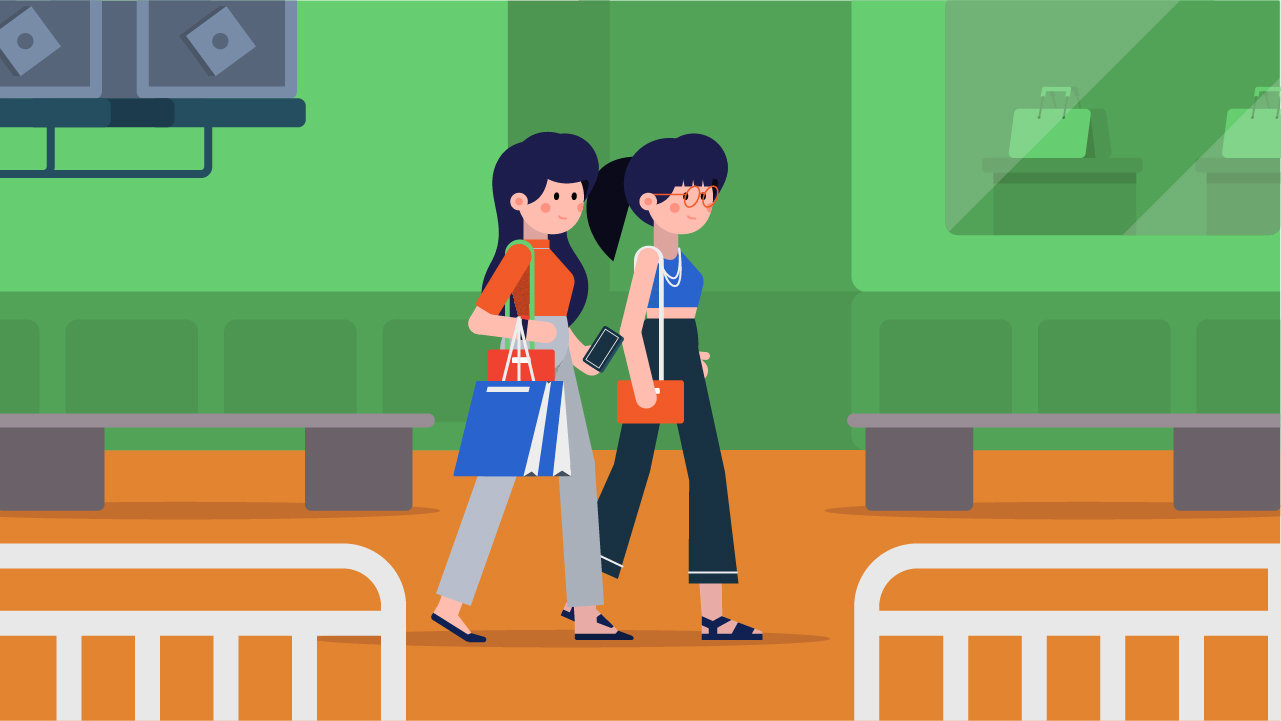 Shopping ladies vector