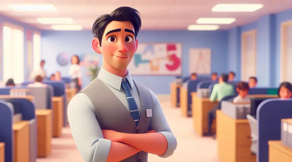 A 3d animator at work in office
