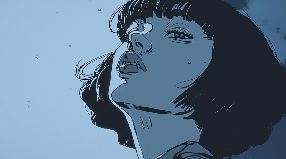 A flat 2D animation showing beautiful face