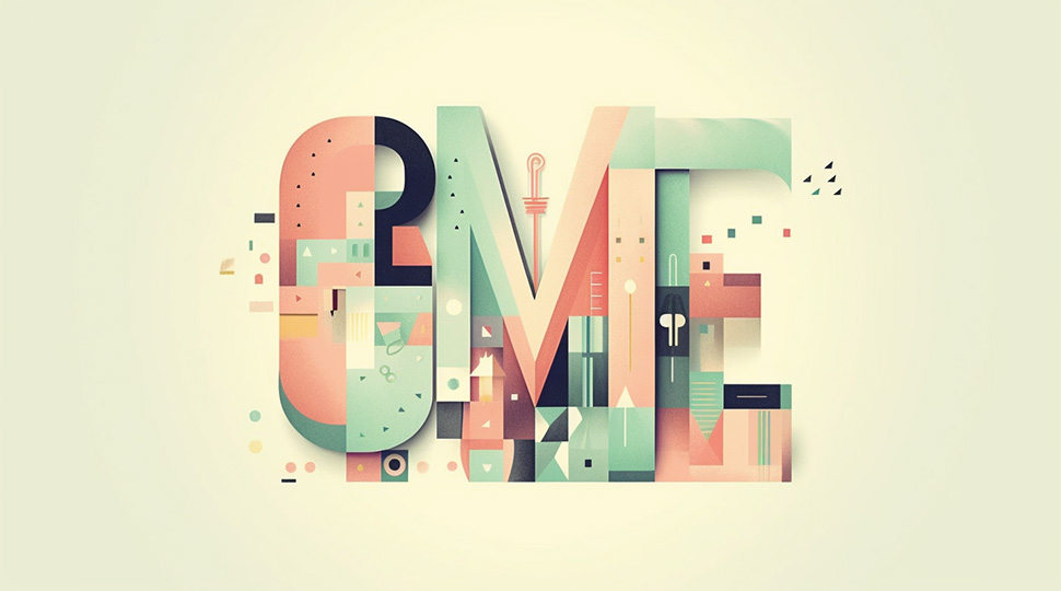 flat 2d typography work