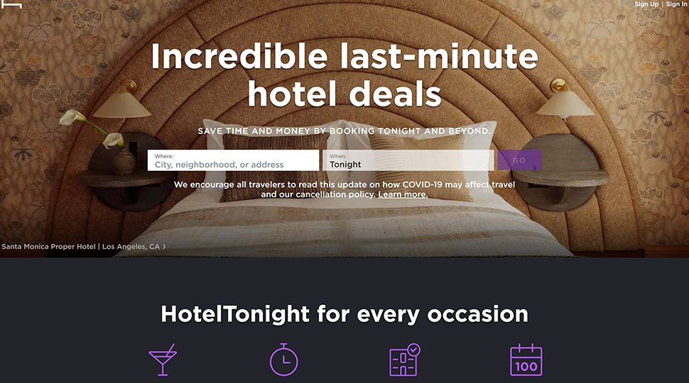 Hotel Tonight Design