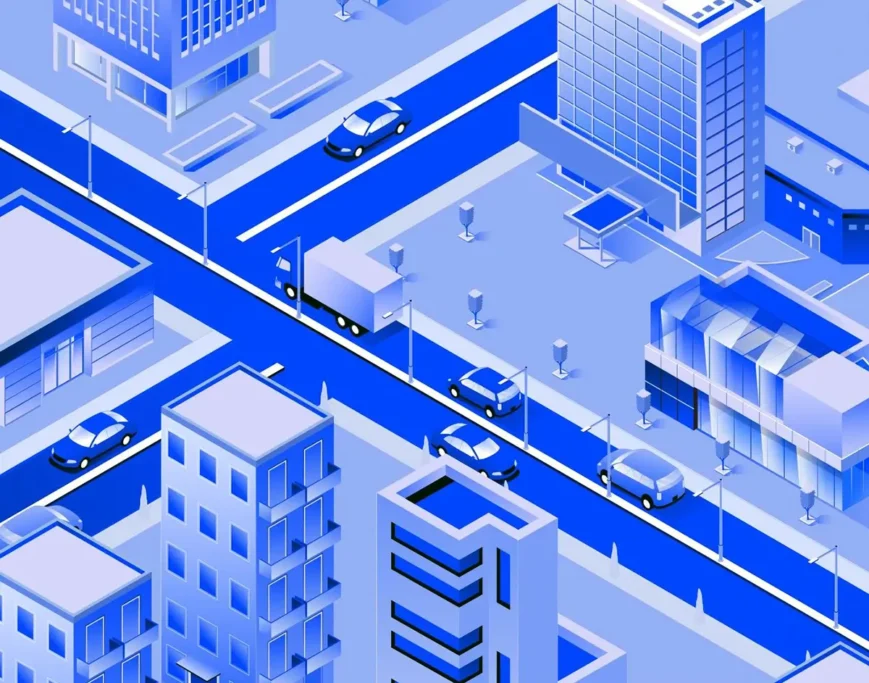 isometric business video animation