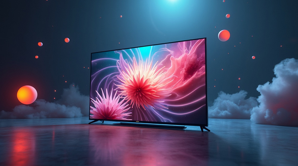 Motion design featuring an oled tv