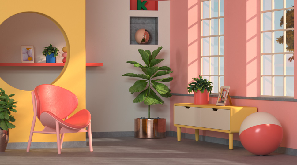 octane realistic 3d scene setup sun light