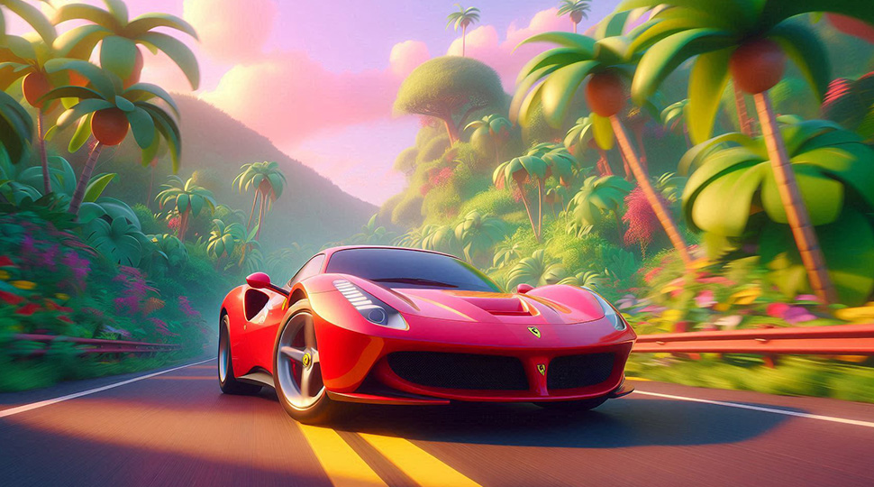 Racing car from an animation movie