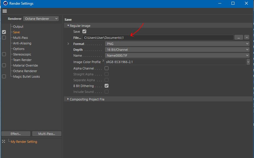 save render document