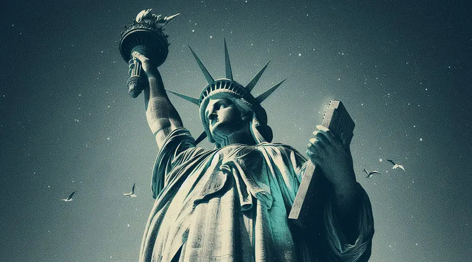 Statue in Grain Textured illustration style