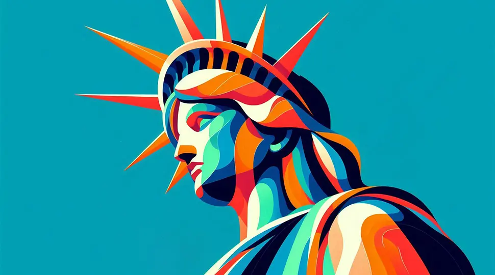 Statue liberty in Abstract Illustrations style