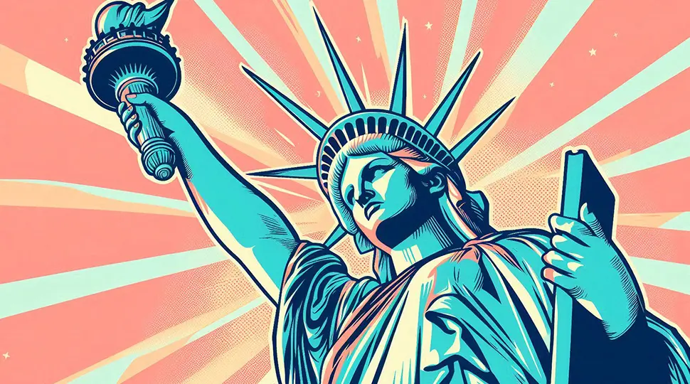 Statue liberty Pop Art illustration style