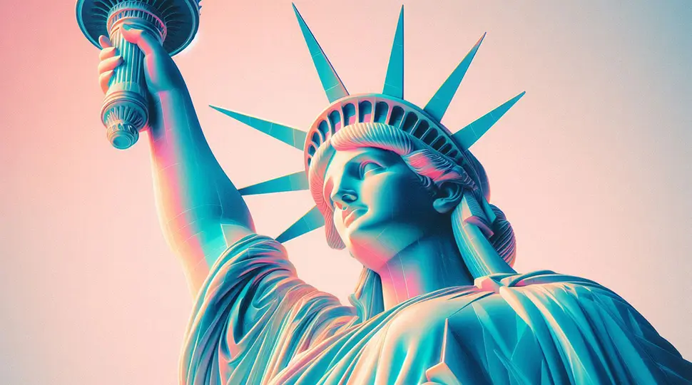 Statue of liberty Holographic style