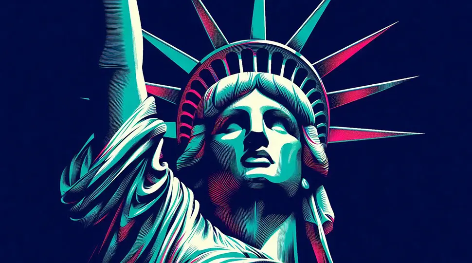 Statue of liberty Risograph style
