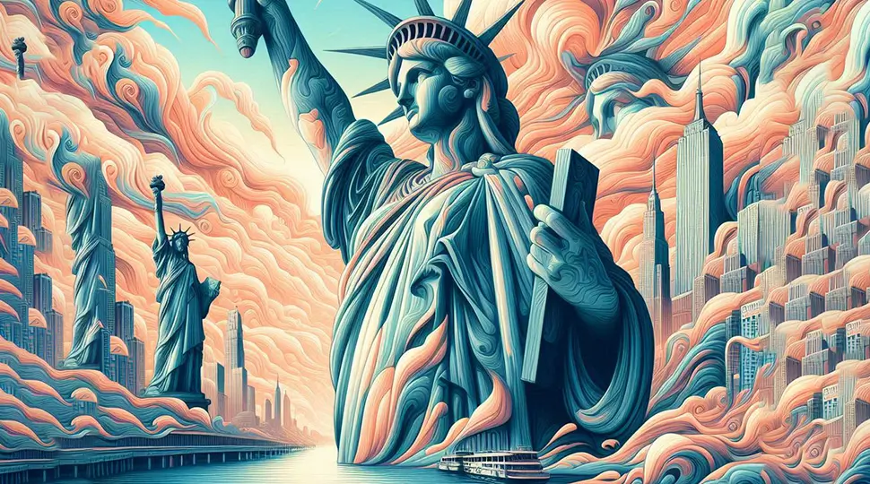 Statue of liberty Surreal Illustrations style